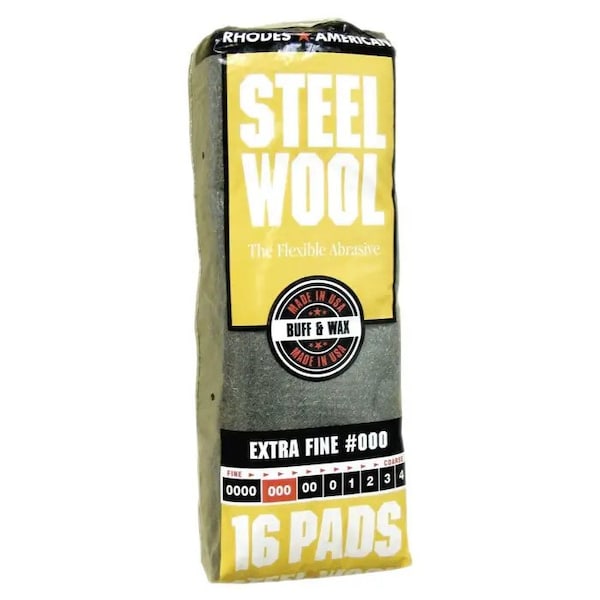 Homax No 000 Rhodes American Steel Wool Pad Extra-Fine, PK 16 106601-06 - main